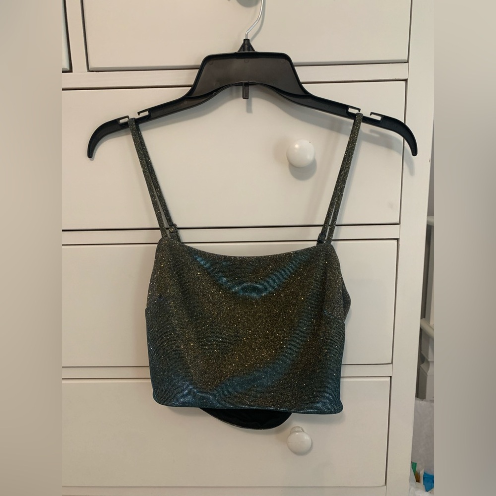 GUESS gold iridescent crop top